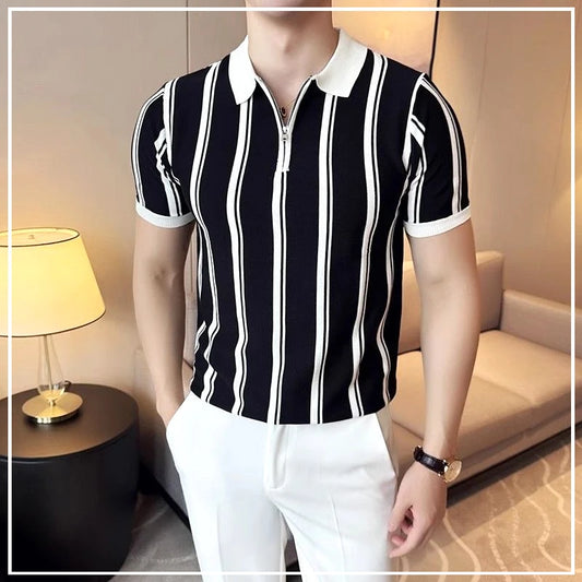 Classic Vertical Stripe Polo