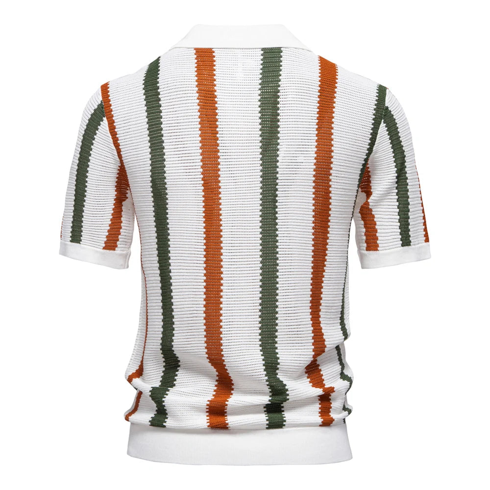 Regent Striped Knit Polo