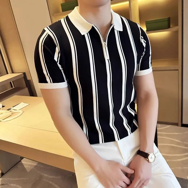 Classic Vertical Stripe Polo