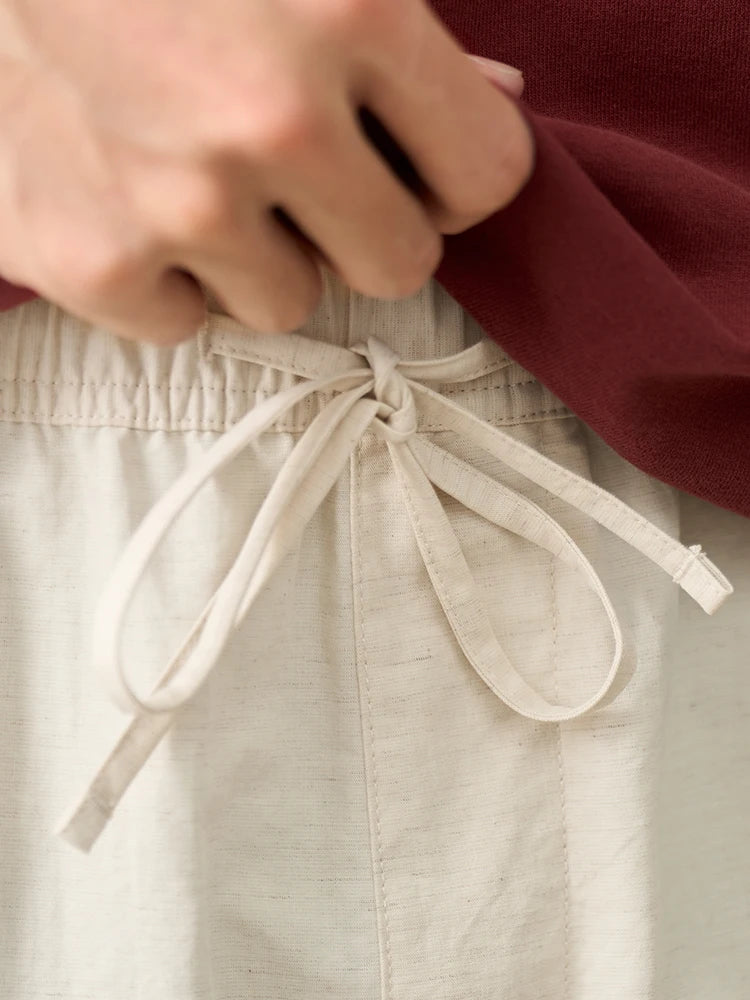 Elegant Cotton Linen Blend Shorts