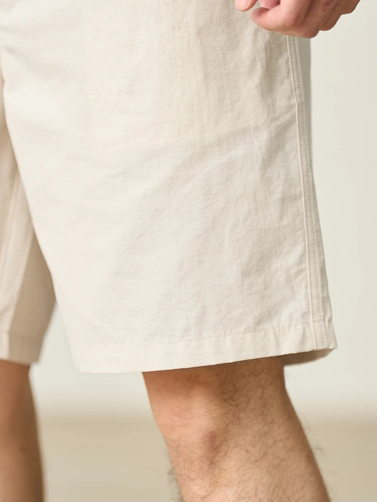 Elegant Cotton Linen Blend Shorts