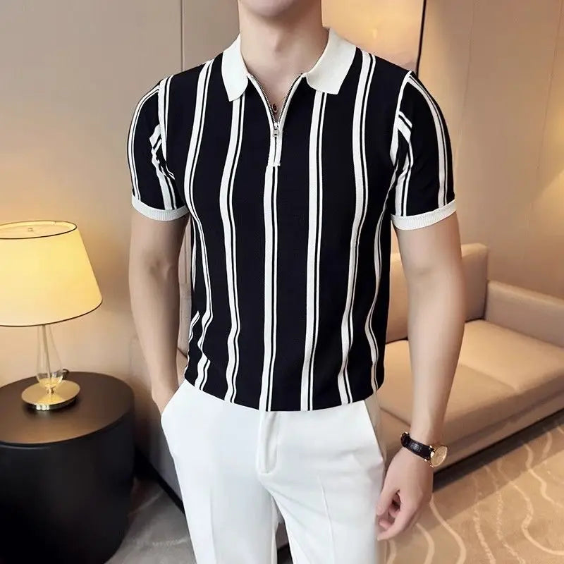 Classic Vertical Stripe Polo