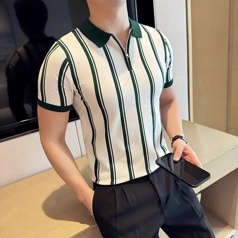 Classic Vertical Stripe Polo