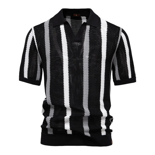 Regent Striped Knit Polo