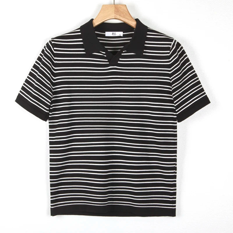 Classic Striped Knit Polo