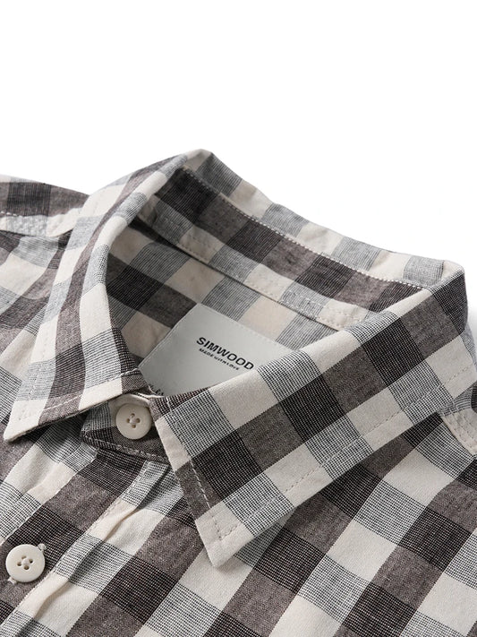Men’s Plaid Flannel Shirt - Beige