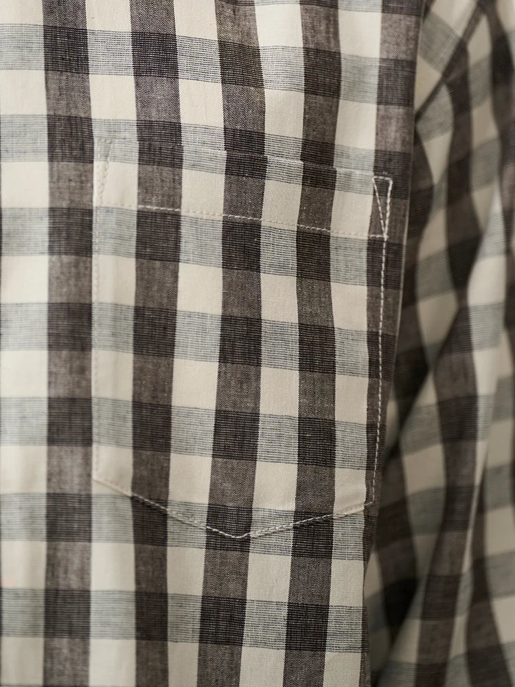 Men’s Plaid Flannel Shirt - Beige