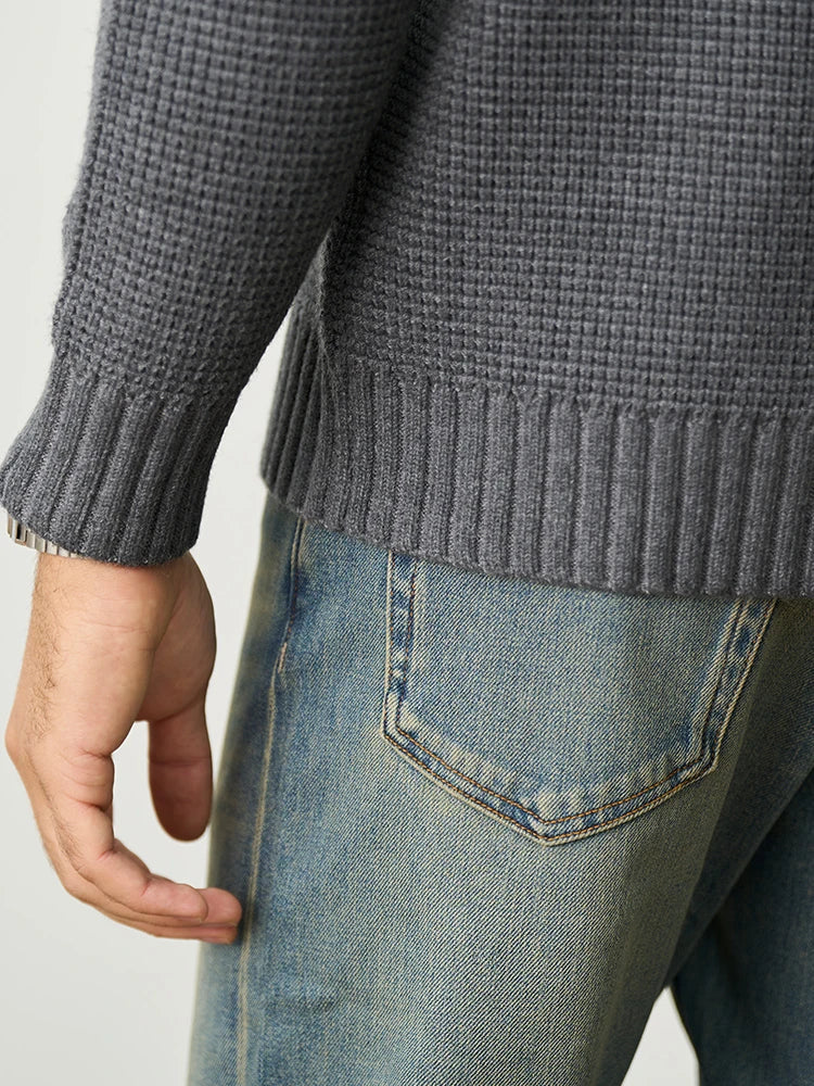 Classic Henley Knit Sweater