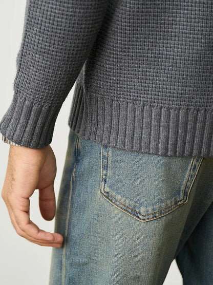 Classic Henley Knit Sweater