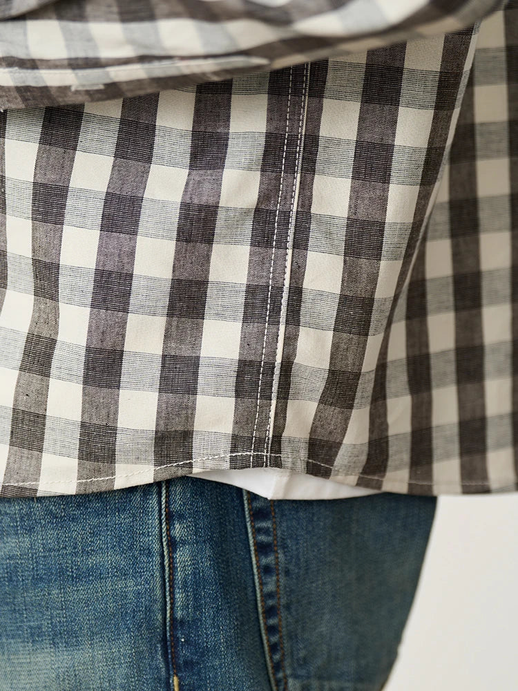 Men’s Plaid Flannel Shirt - Beige