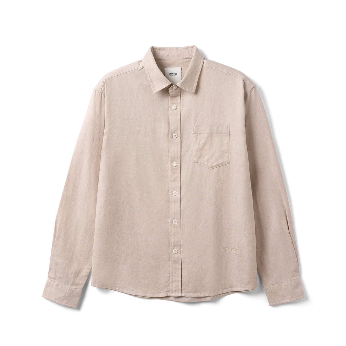 Summer Long Sleeve Linen and Cotton Shirt