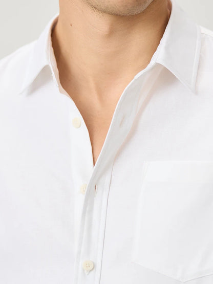 Summer Long Sleeve Linen and Cotton Shirt