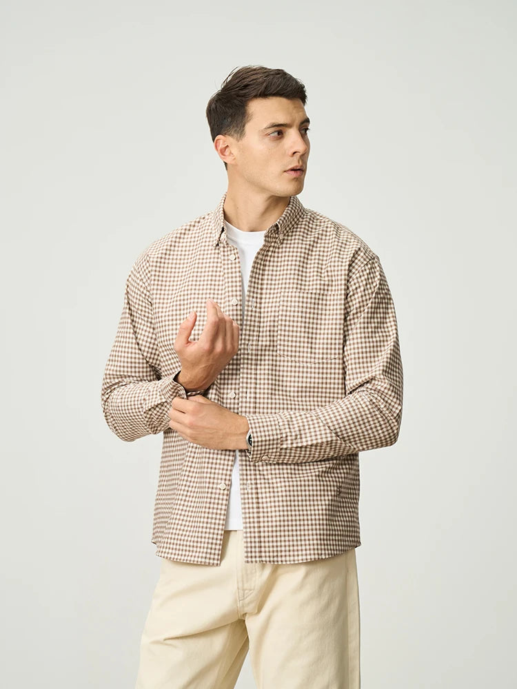Men’s Oversized Cotton Check Shirt