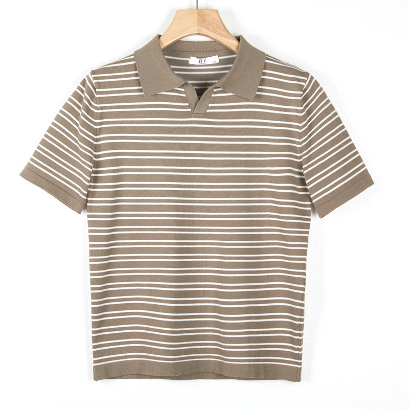 Classic Striped Knit Polo