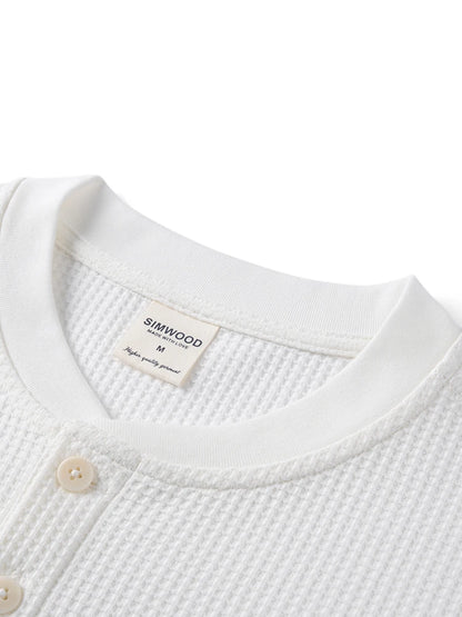 Henry Collar Long Sleeve Pullovers