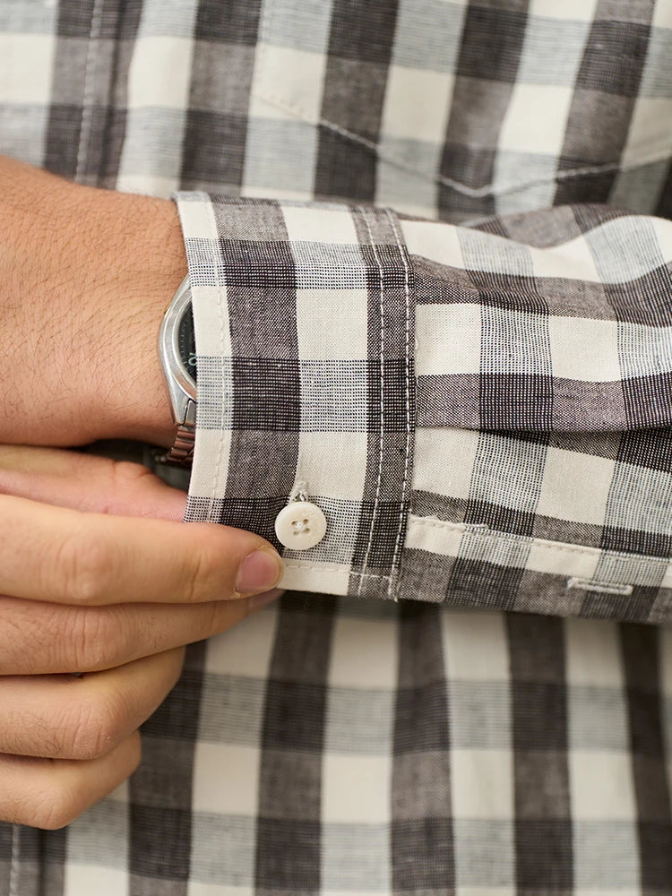 Men’s Plaid Flannel Shirt - Beige