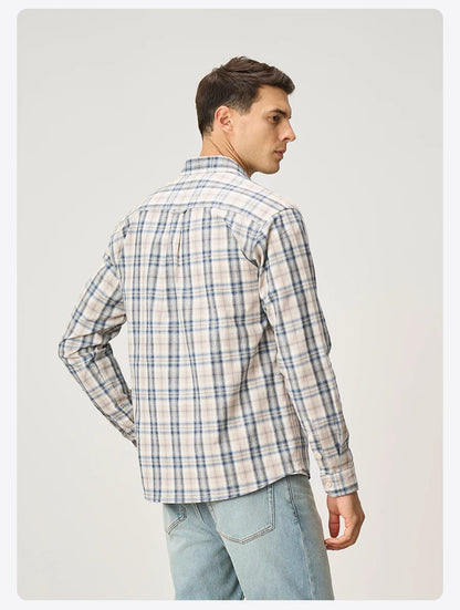 Oversized Plaid Shirts Cotton Linen
