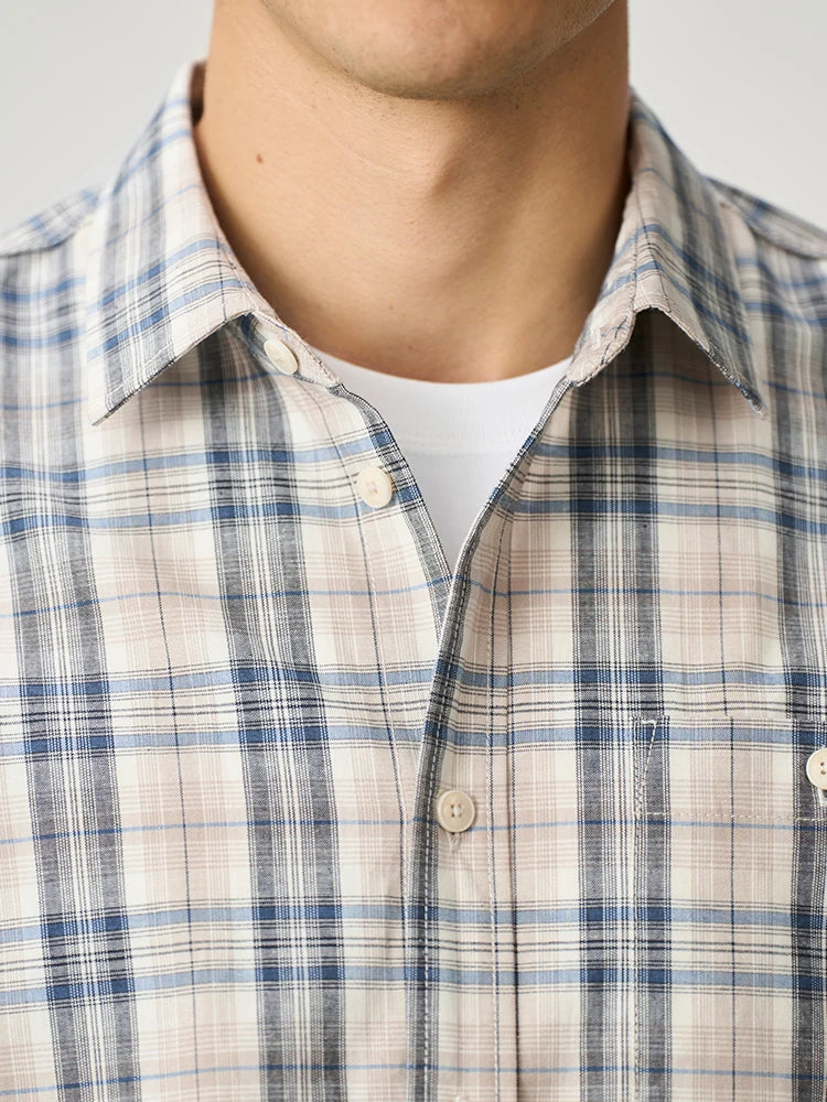 Oversized Plaid Shirts Cotton Linen