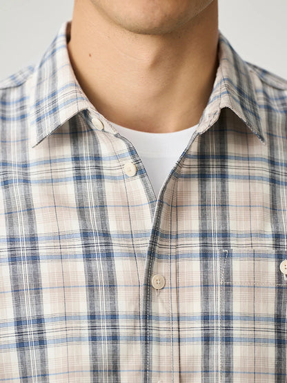 Oversized Plaid Shirts Cotton Linen