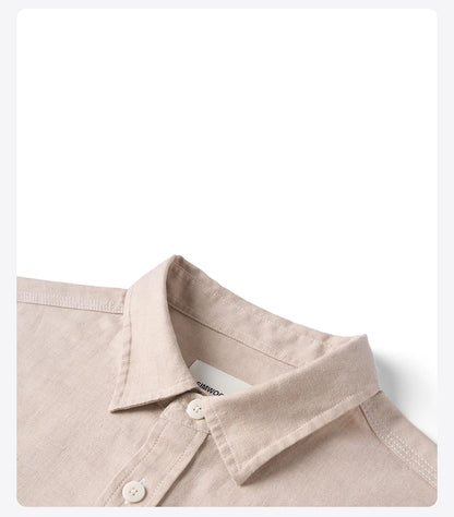 Summer Long Sleeve Linen and Cotton Shirt