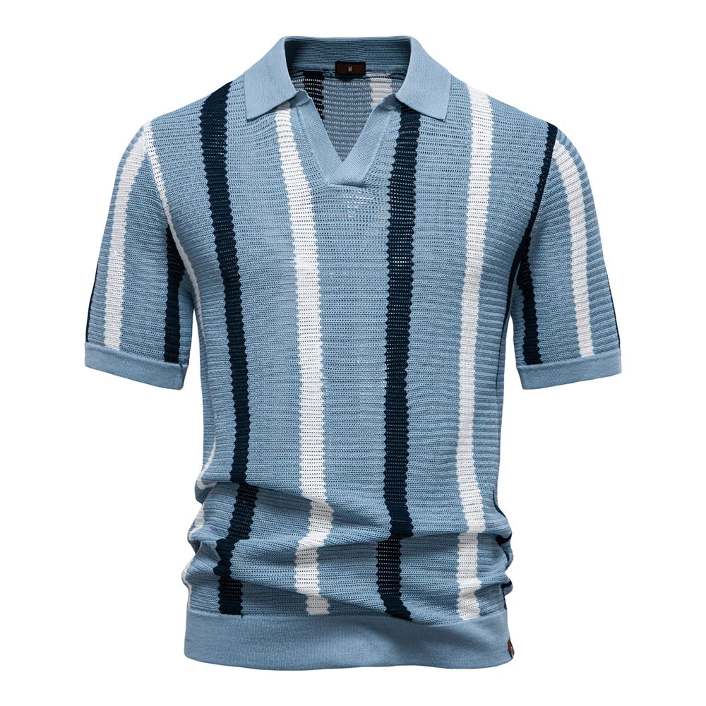 Regent Striped Knit Polo