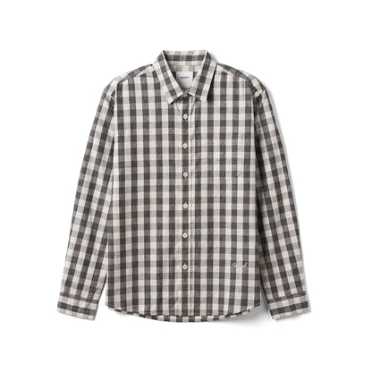 Men’s Plaid Flannel Shirt - Beige