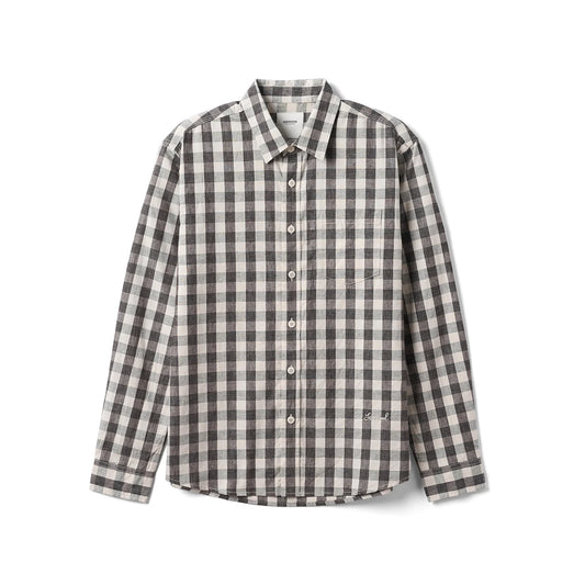 Men’s Plaid Flannel Shirt - Beige