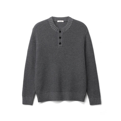 Classic Henley Knit Sweater