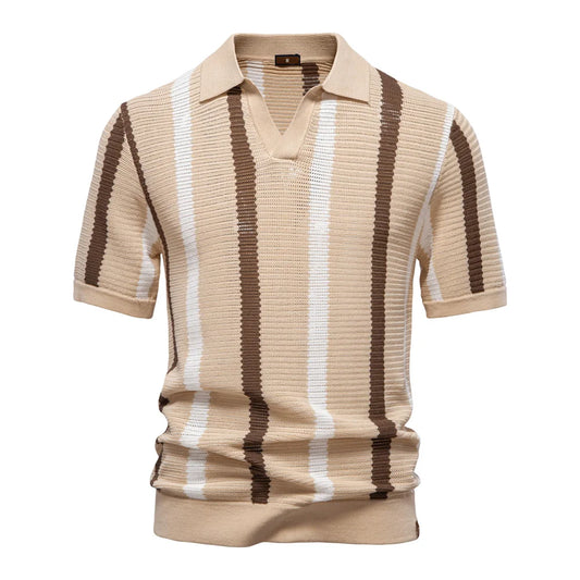 Regent Striped Knit Polo