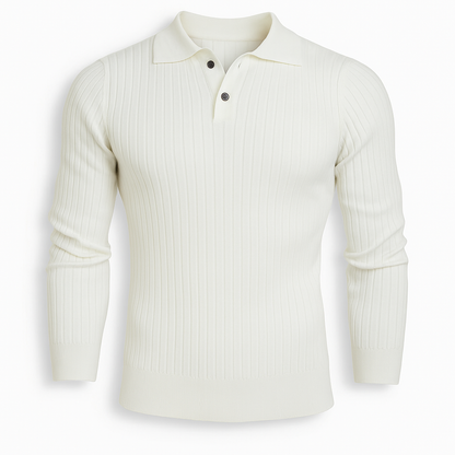 Long Sleeve Cotton Polo Sweatshirt